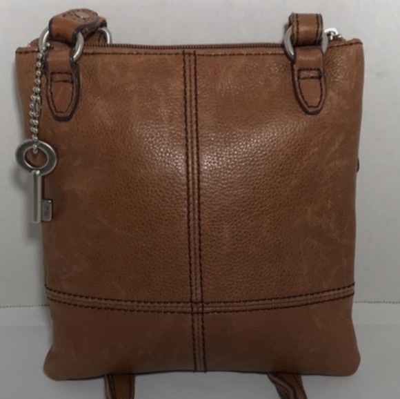 Fossil Tan Leather Small Crossbody Purse Bag - Picture 2 of 7